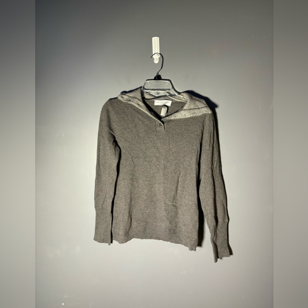 Fabiana Filippi Wool Cashmere Silk Blend Elbow Patch Sweater Size Large